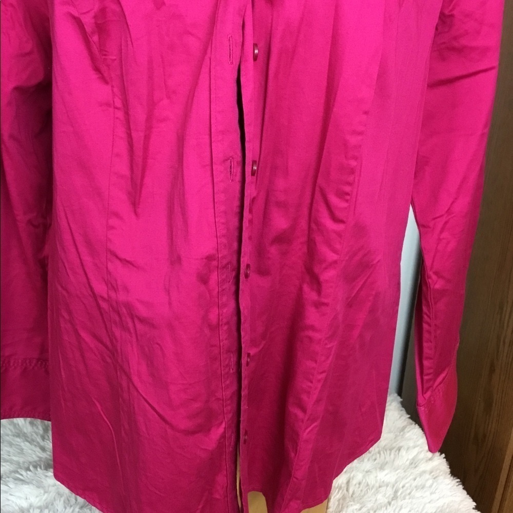 Lane Bryant size 20 pink button down long sleeve top - Picture 7 of 15